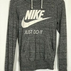 Nike Grey Logo Just Do It Lightweight Pullover Hoodie Jacket Size XS Women’s